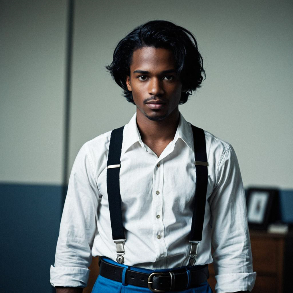 Young Man in Vintage-Inspired Fashion