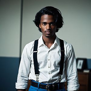 Young Man in Vintage-Inspired Fashion