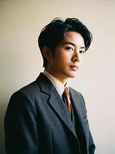 Young Man in Professional Dark Suit Portrait
