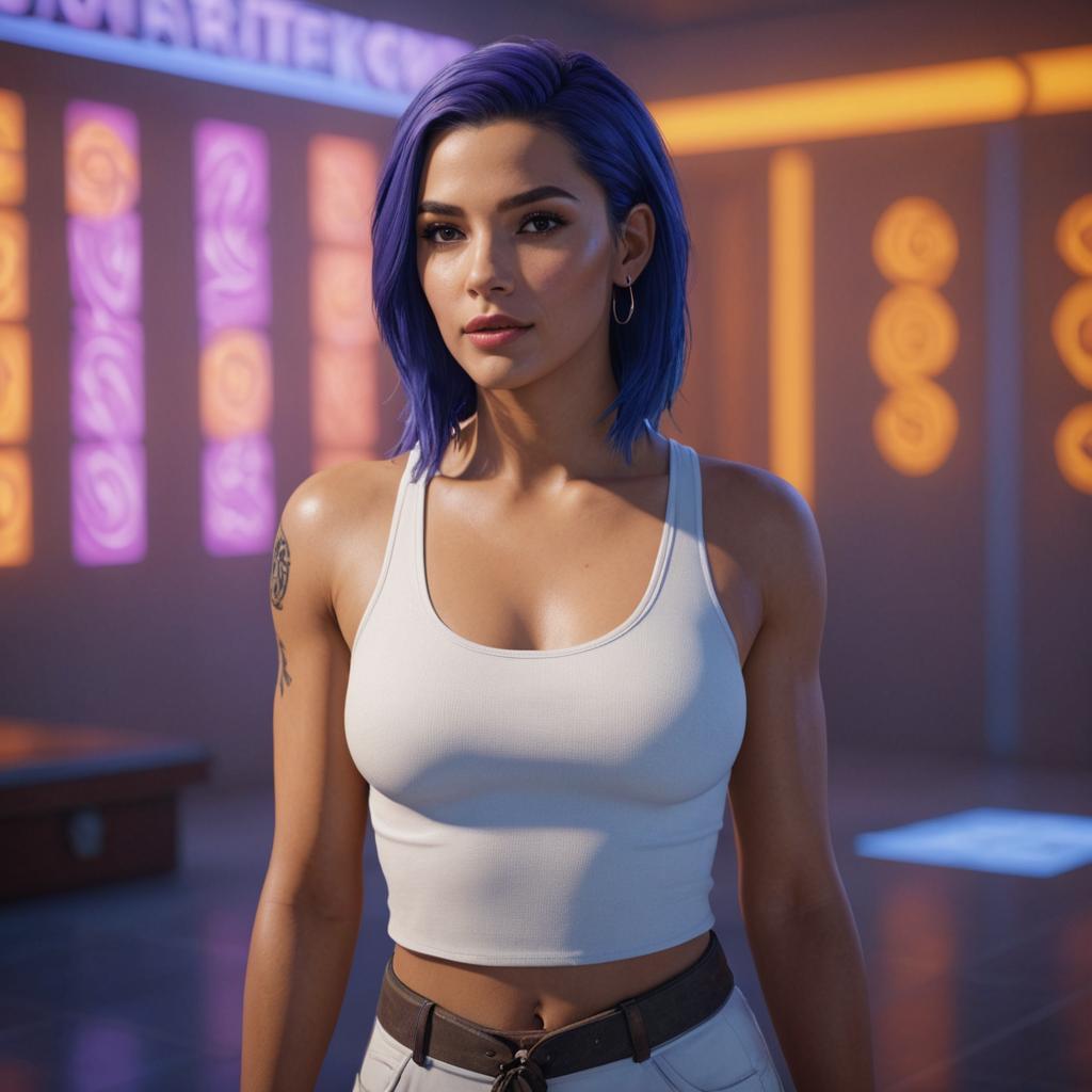 Zoe from Dreamfall Chapters - Blue Hair & Modern Outfit