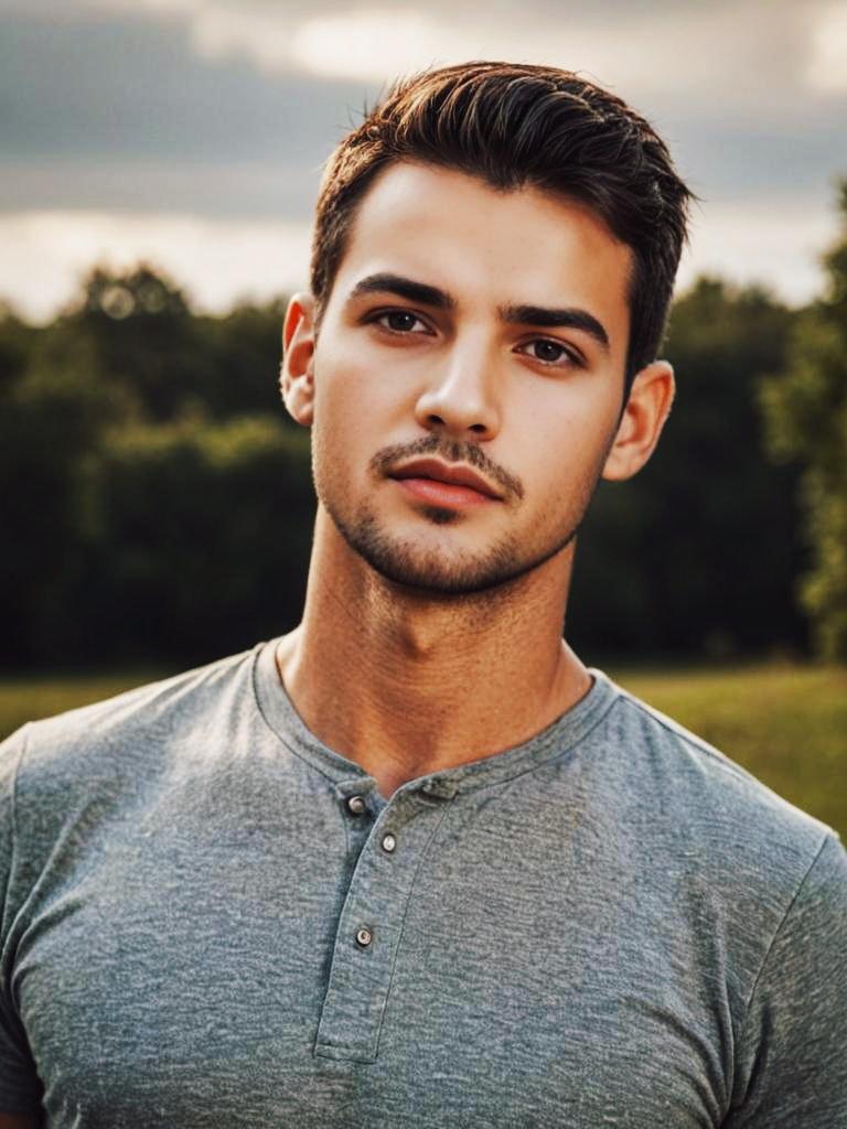 Man in Grey T-Shirt Outdoors