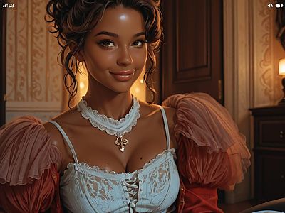 Elegant Woman in Vintage Outfit with Lace Details