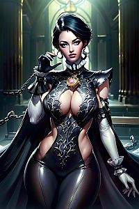 Fantasy Woman in Gothic Armor Digital Artwork