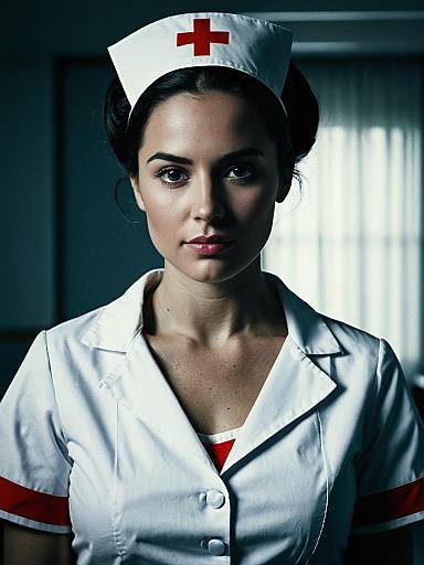 Cinematic Realism Portrait of Woman in Nurse Costume