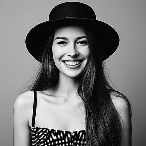 Young Woman Portrait in Black and White