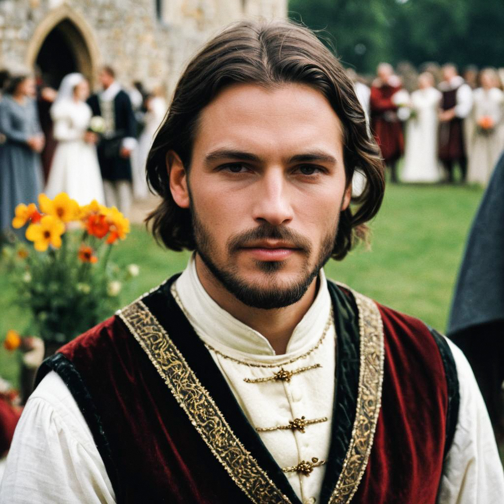 Medieval Wedding Attire Outdoors