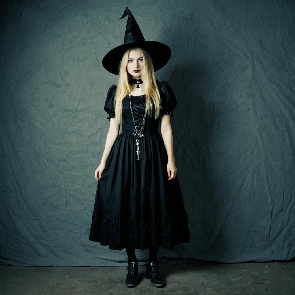 Gothic Witch in Black Dress Gothic Witch in Black Dress