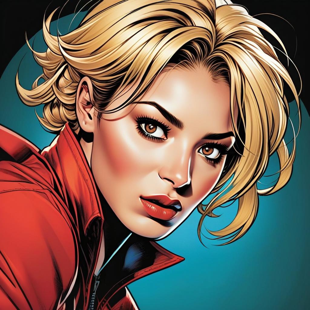 Digital Illustration of Woman in Red Jacket Digital Illustration of Woman in Red Jacket