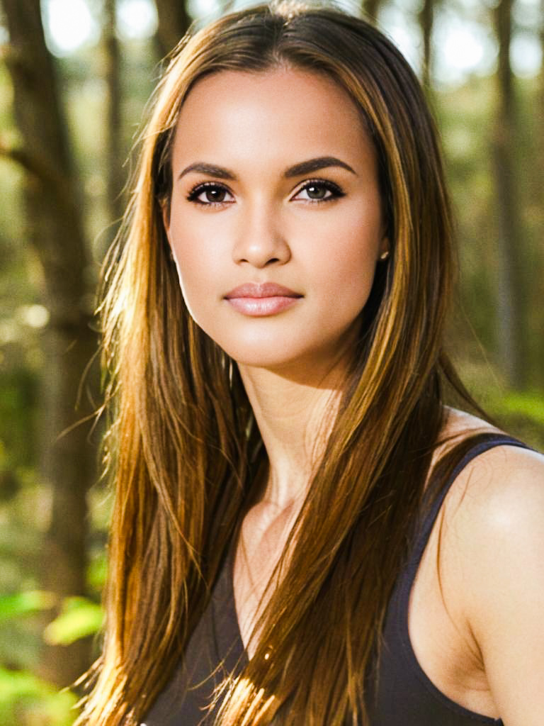 Portrait of a Woman in a Serene Forest