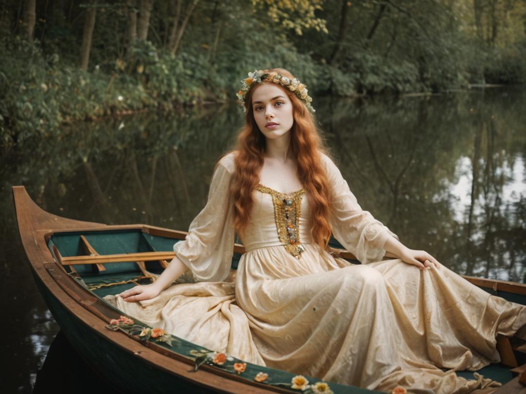 Lady of Shalott in Klimt Style