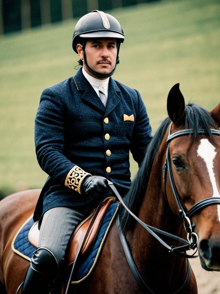 Formal Equestrian in Riding Costume on Brown Horse