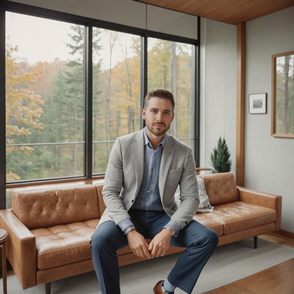 Stylish Man in Modern Living Space