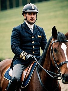 Formal Equestrian in Riding Costume on Brown Horse