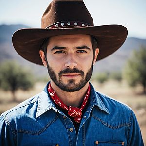 Confident Cowboy Outdoors