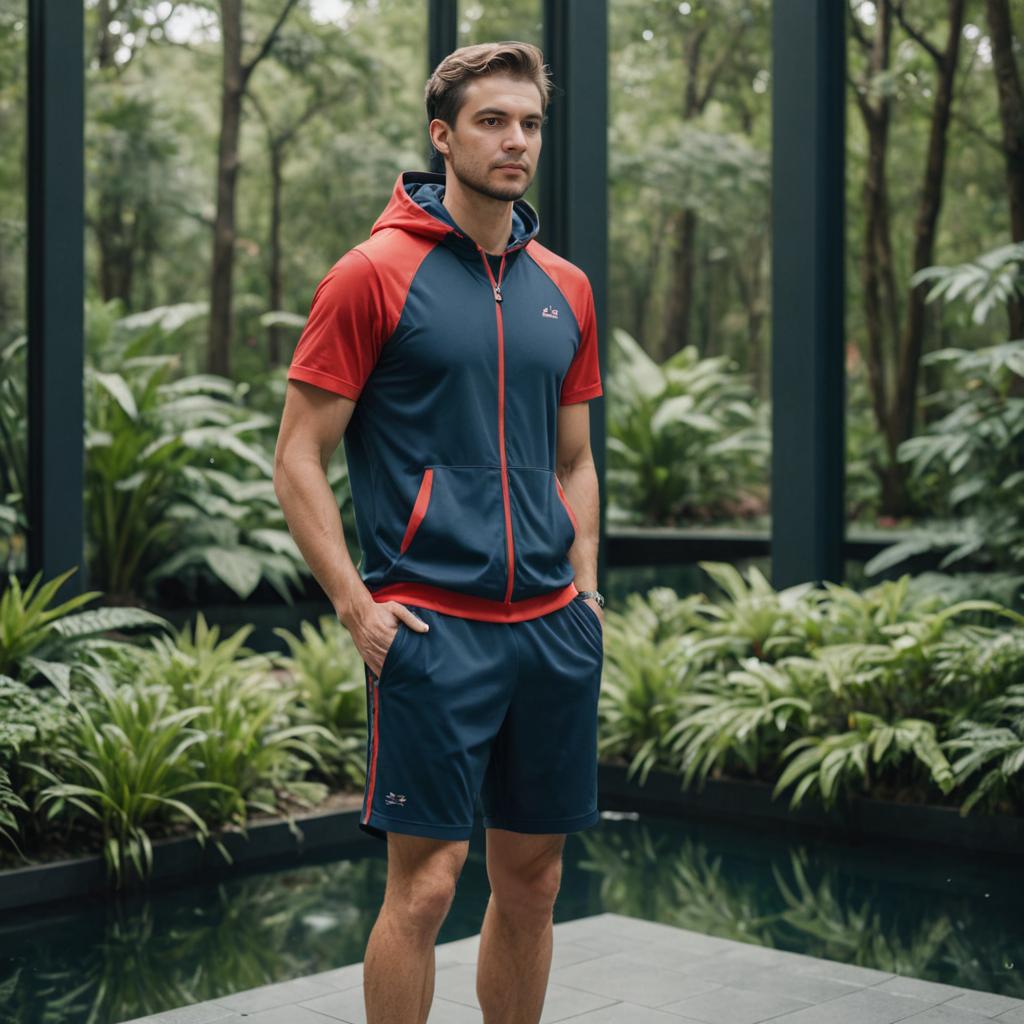 Confident Man in Athletic Wear Outdoors