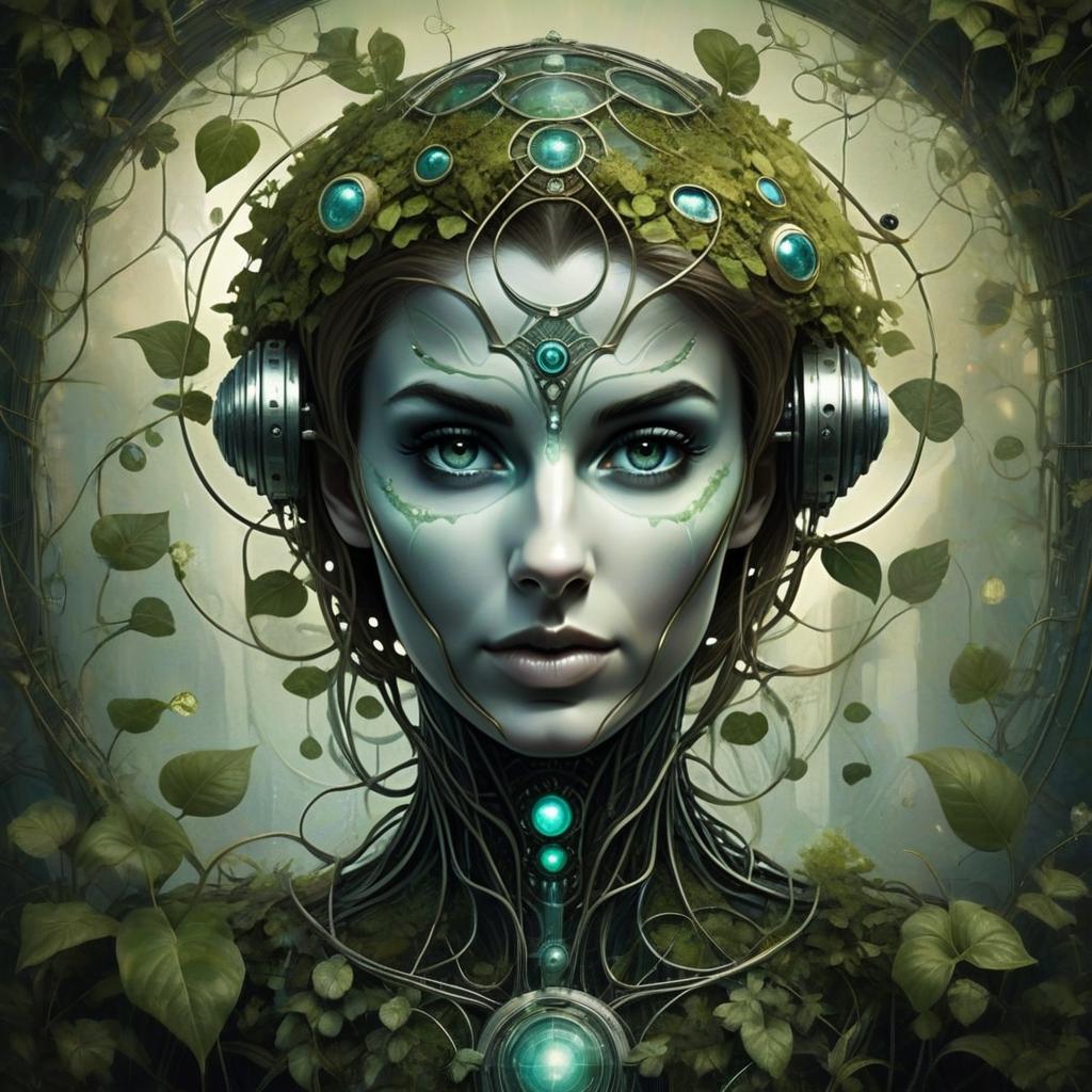 Futuristic Woman Blending Technology and Nature Futuristic Woman Blending Technology and Nature