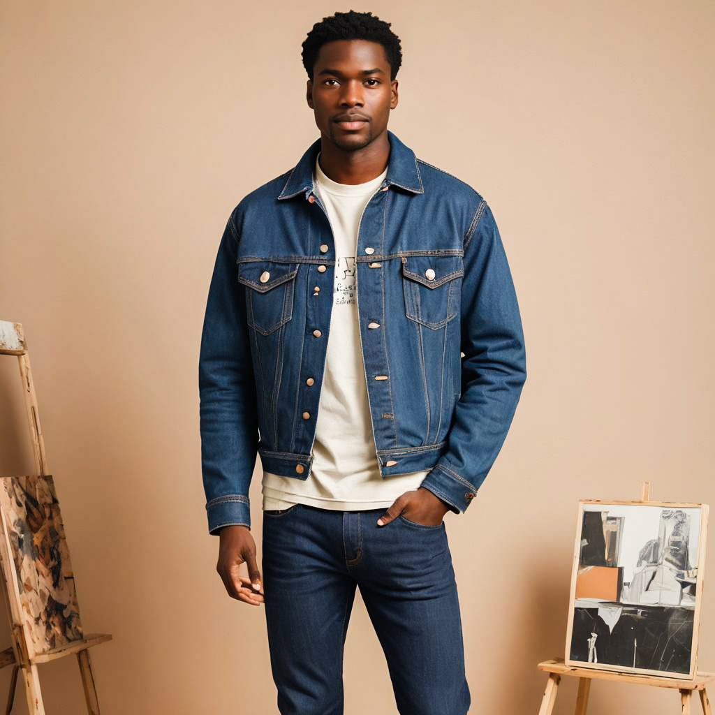 Stylish man in denim jacket and jeans