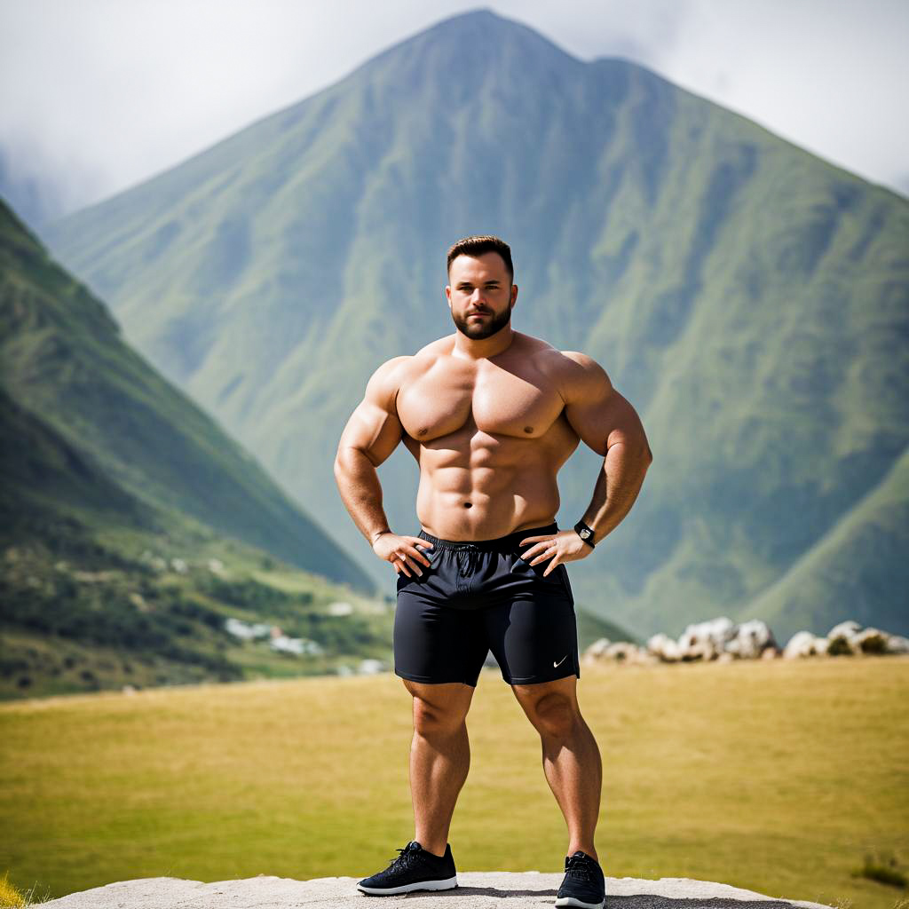 Confident Man in Mountain Landscape