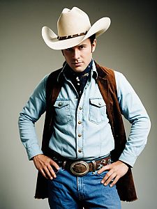 Photorealistic Brokeback Mountain Costume Cowboy Man Cosplay Studio Portrait