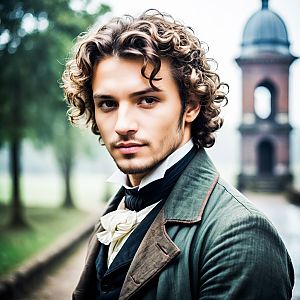 Young Man in Vintage Attire
