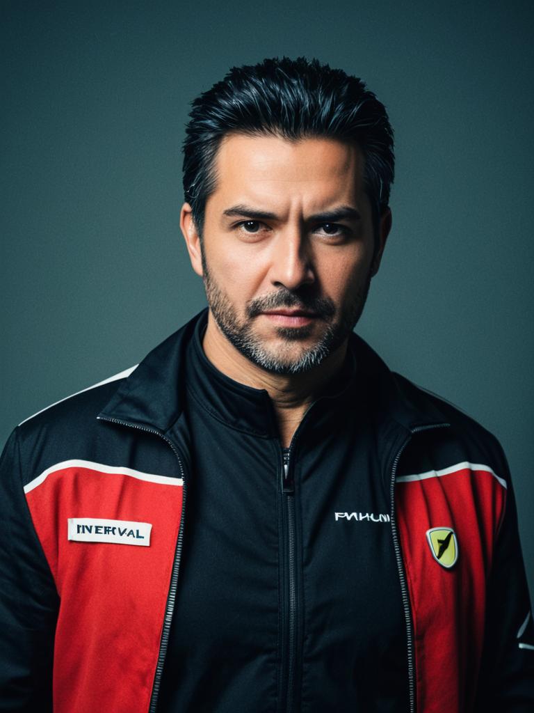 Professional Headshot of a Man in Sporty Driver Costume