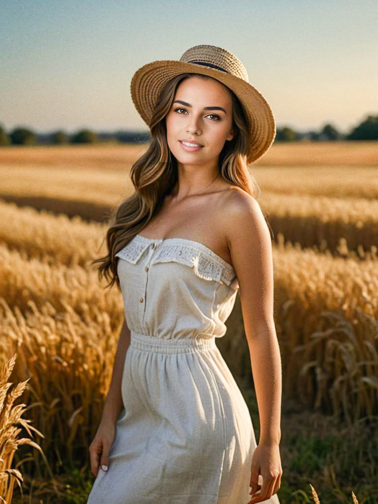 Young Woman in Wheat Field