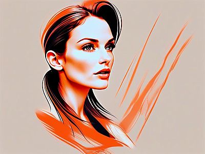 Dynamic Woman Illustration with Bold Colors