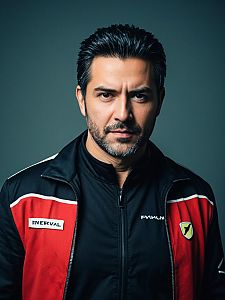 Professional Headshot of a Man in Sporty Driver Costume