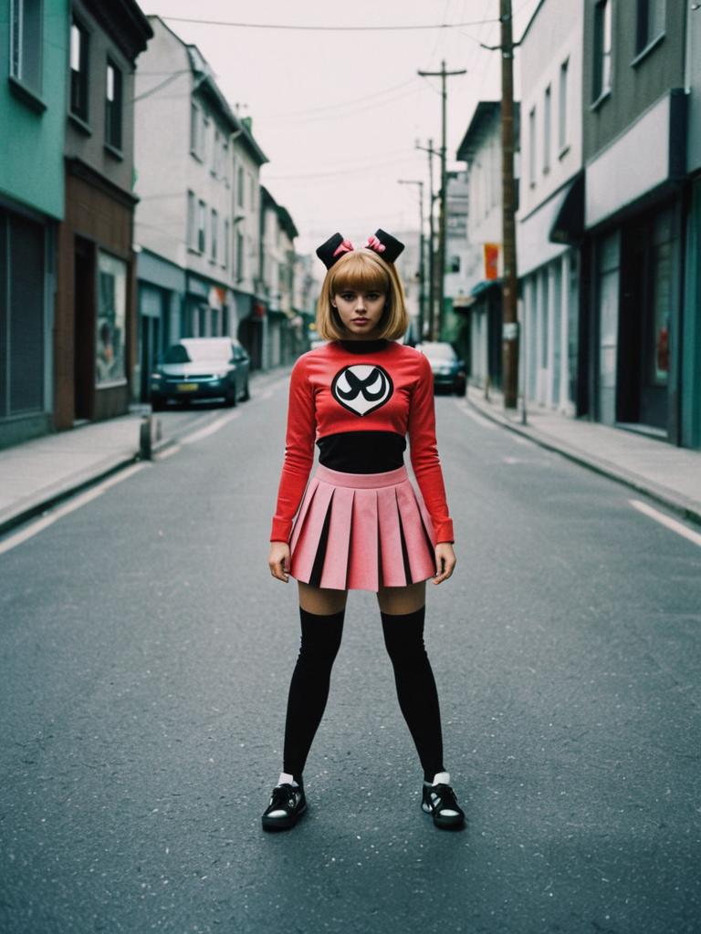 Confident Woman in Urban Cosplay-Inspired Style