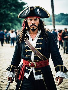 Pirate Cosplay with Tricorn Hat