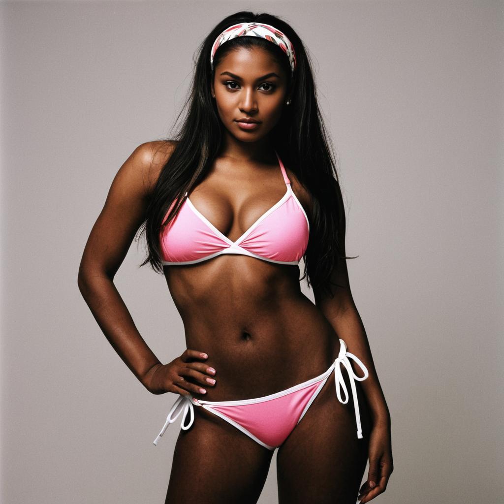 Confident Woman in Pink Bikini