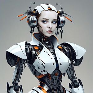 Futuristic Female Android with Cybernetic Design