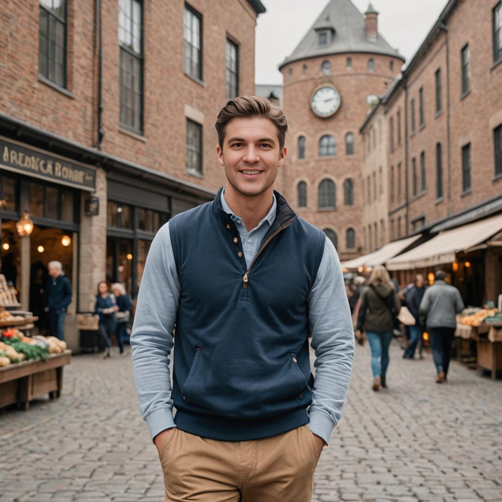 Confident Man in Market Street