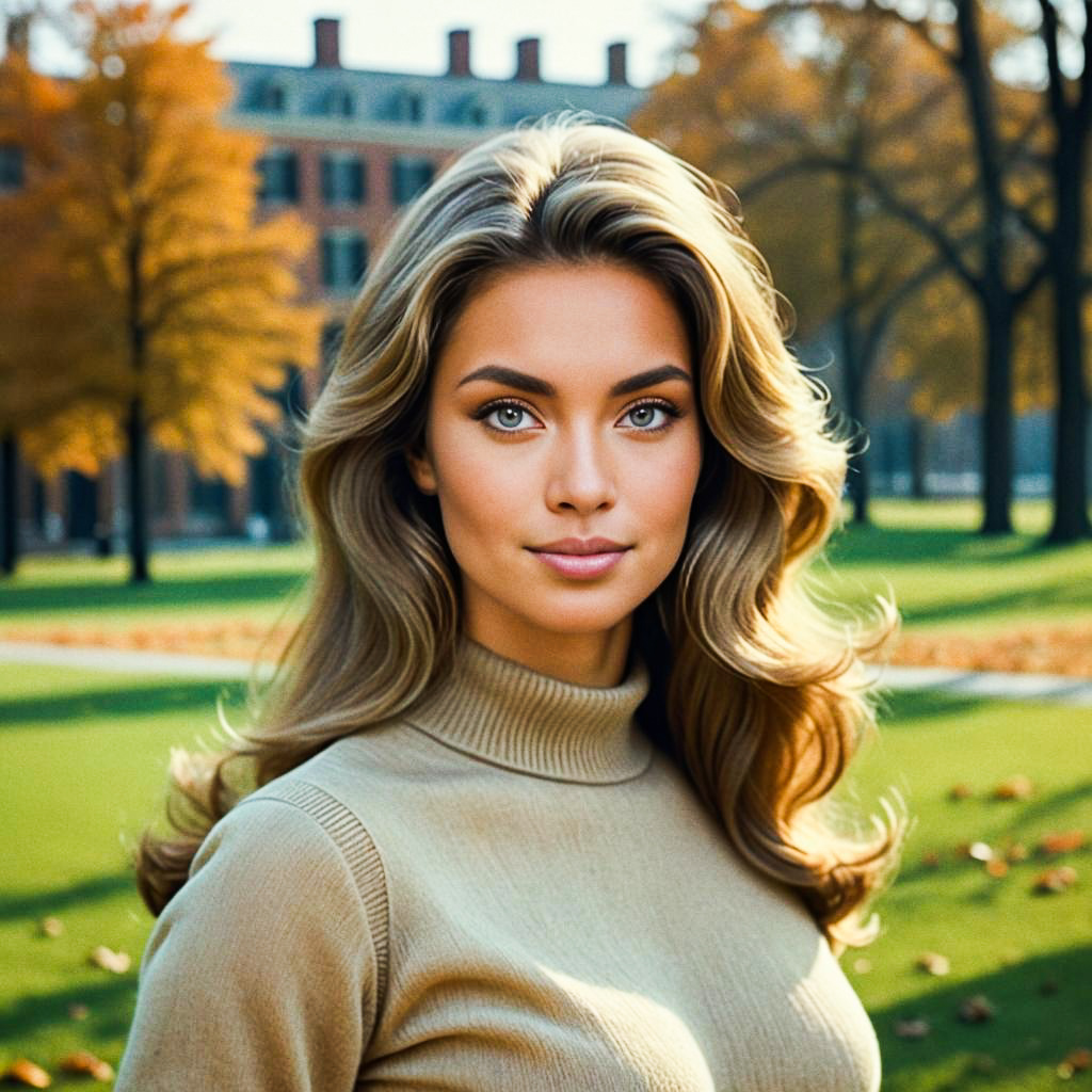 Portrait of Confident Woman in Autumn Park