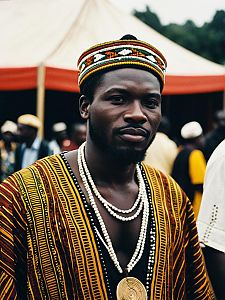 Man in Traditional African Outfit at Cultural Event Candid Portrait