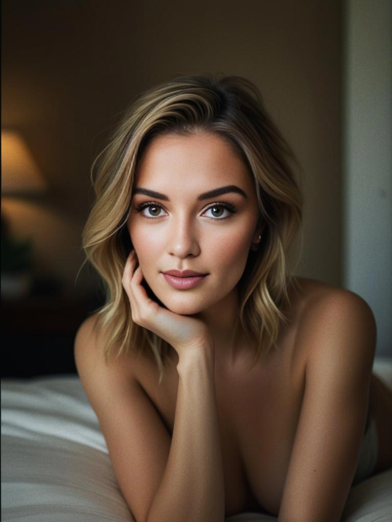 Elegant Woman Portrait with Natural Makeup