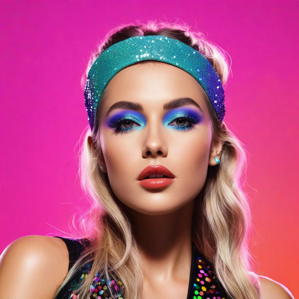 Close-up of Woman with Blue and Purple Makeup Close-up of Woman with Blue and Purple Makeup