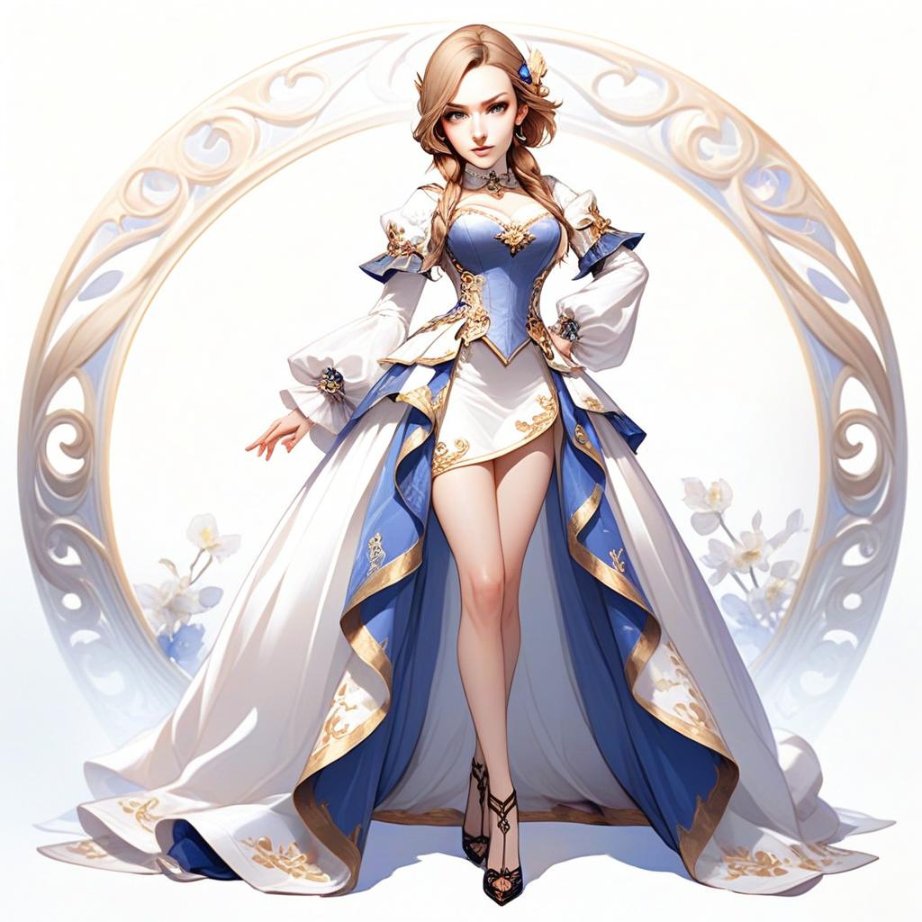 Elegant Woman in Fantasy Gown Elegant Woman in Fantasy Gown