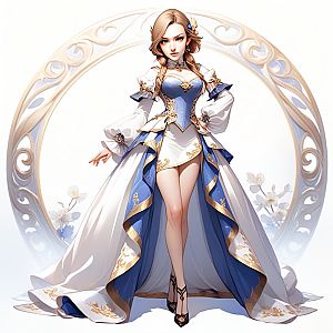 Elegant Woman in Fantasy Gown