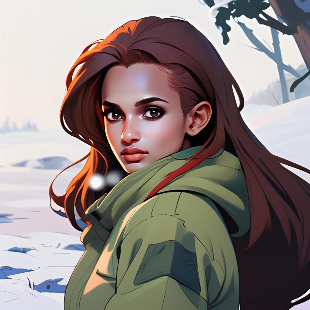 Portrait of a Young Woman in Winter