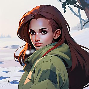 Portrait of a Young Woman in Winter