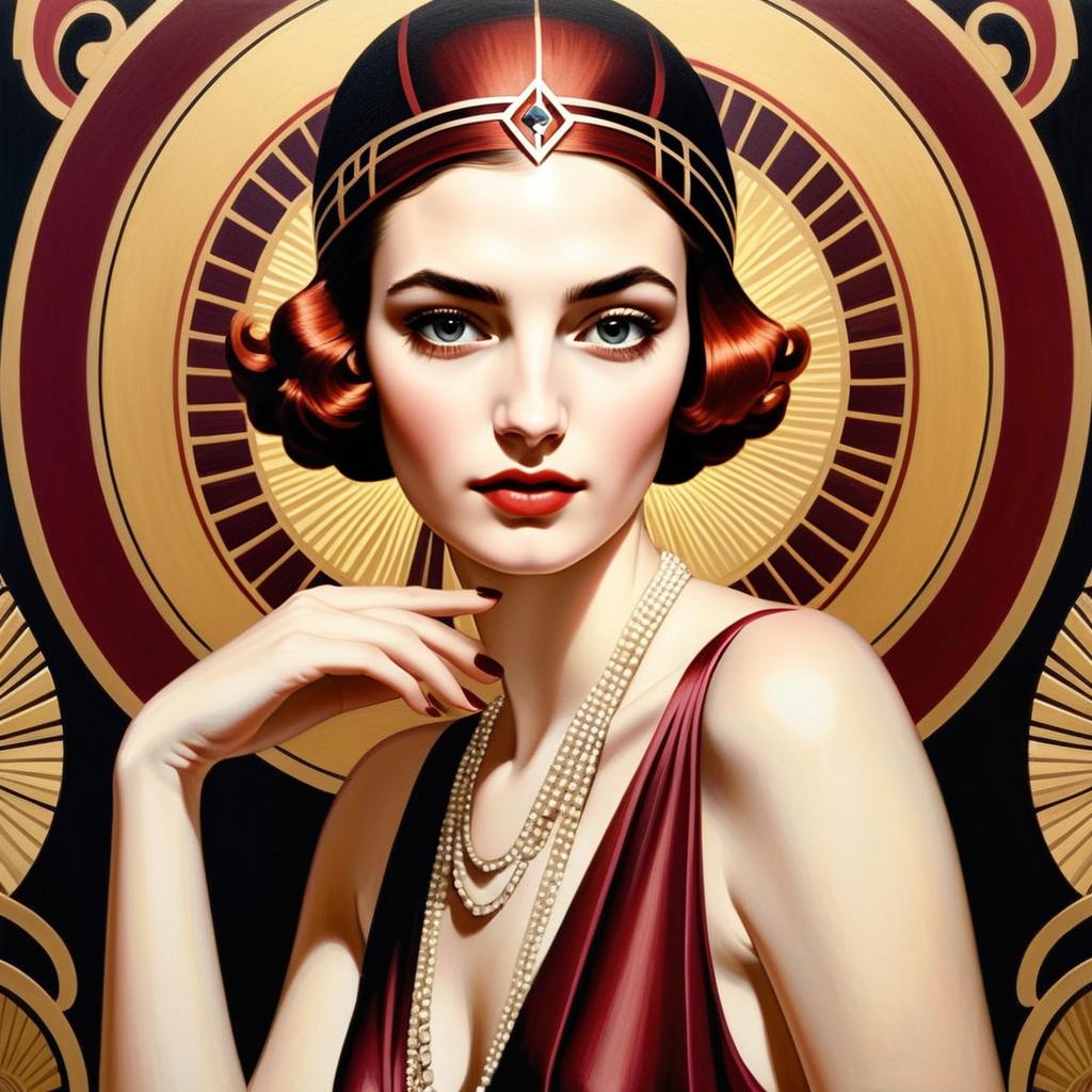 Stylized Portrait of Woman in Vintage Attire