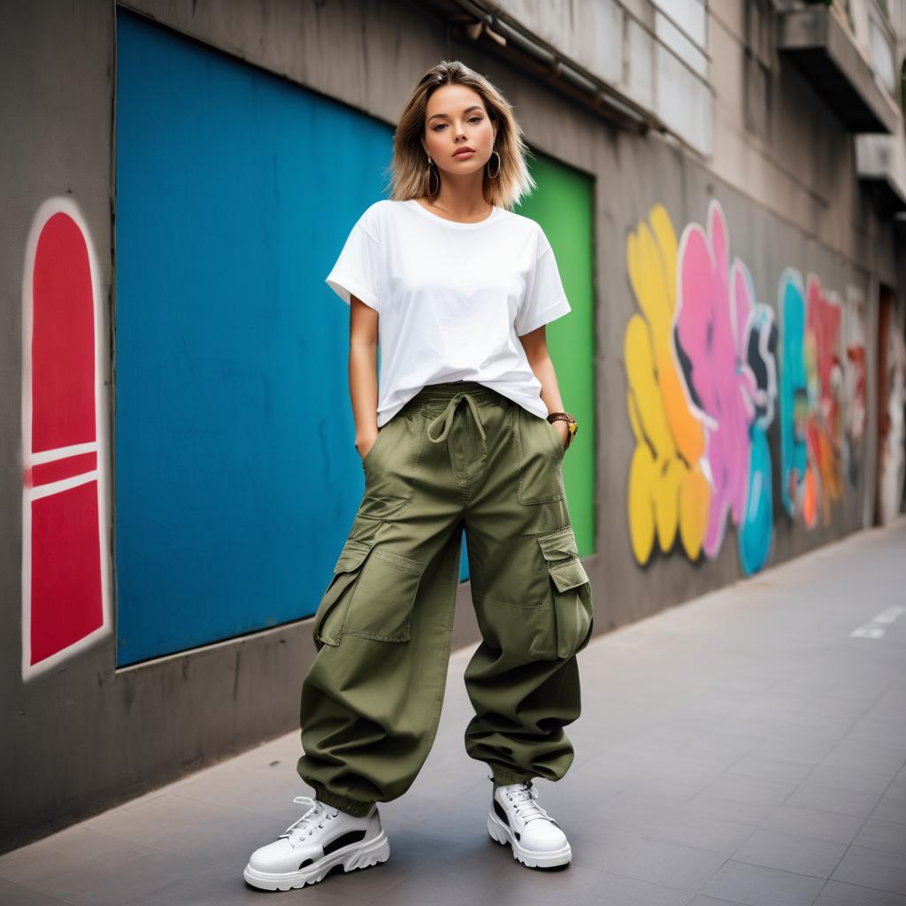 Stylish Young Woman in Urban Fashion