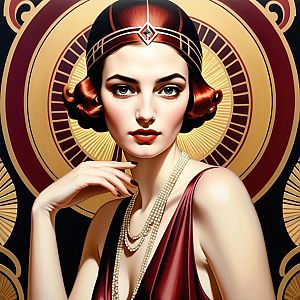 Stylized Portrait of Woman in Vintage Attire