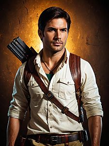 Realistic Nathan Drake Costume Cosplay by Man in Adventure Outfit