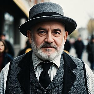 Distinguished Older Man in Vintage Attire