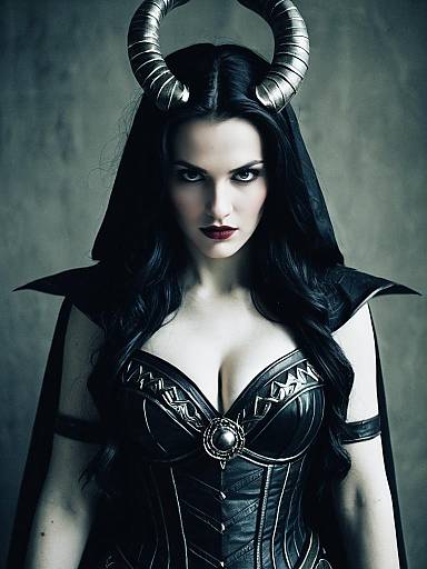 Woman in Lilith Goddess Costume Waist-Up Editorial Portrait