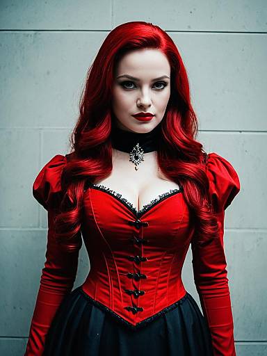 Sexy Madam Red Angelina Durless Cosplay Woman in Gothic Victorian Costume