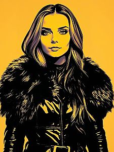 Confident Woman in Pop Art Style