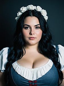 Woman in Llorona Plus Size Costume Professional Cosplay Studio Portrait